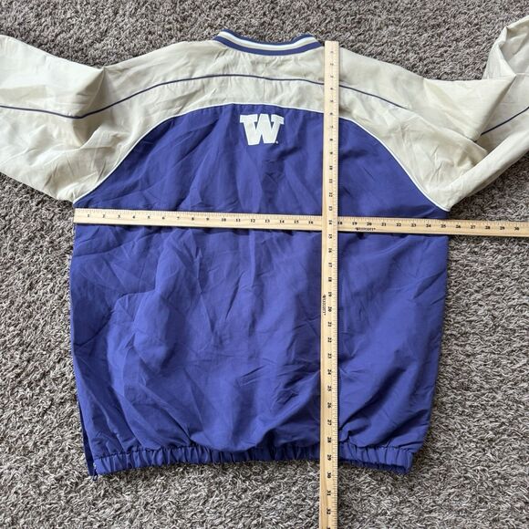 VTG 90s Washington Huskies Lined Pullover Spell Out Print Logo 58 L Purple Gold - Picture 8 of 8